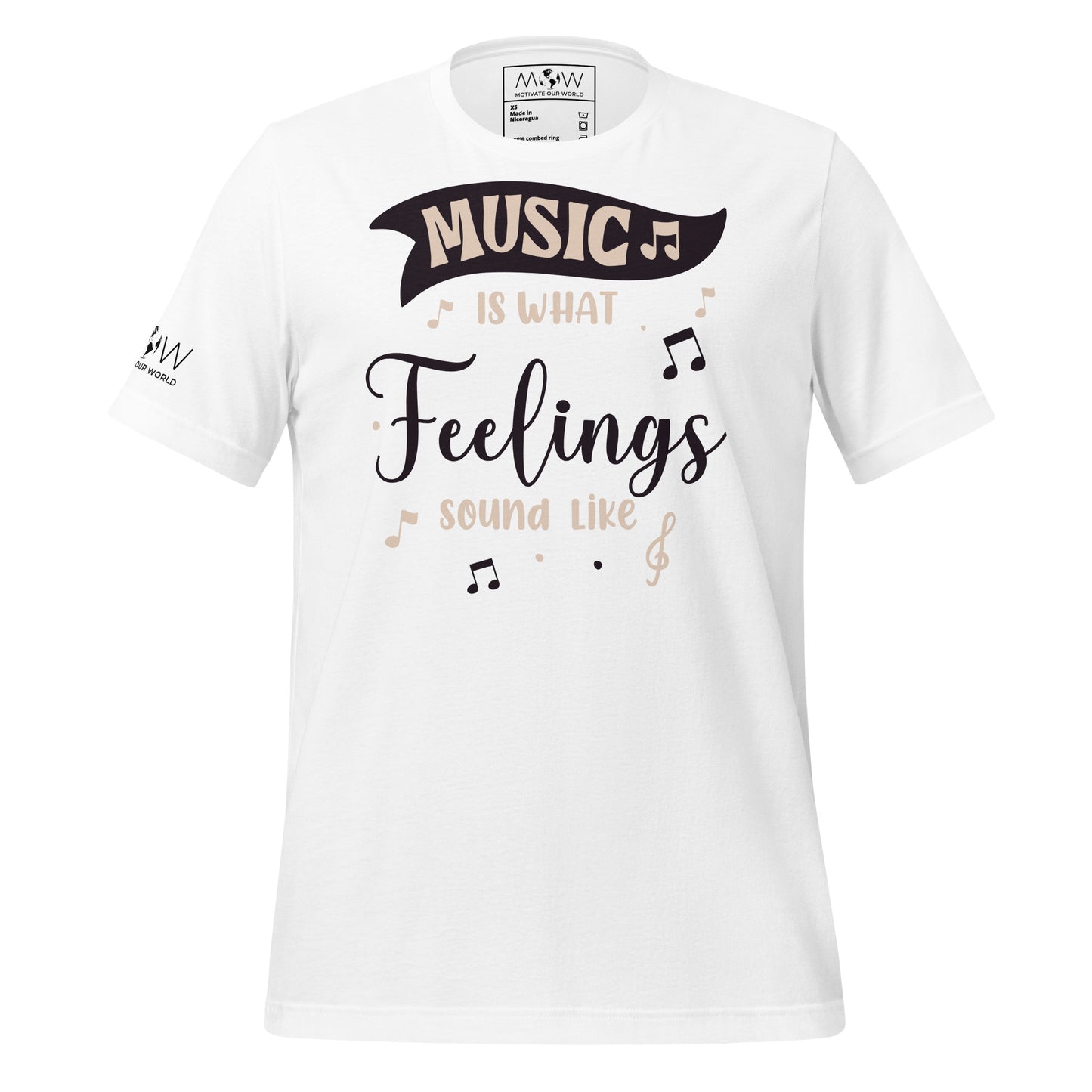 Music is What Feelings Sound White Motivational Men's T-Shirt