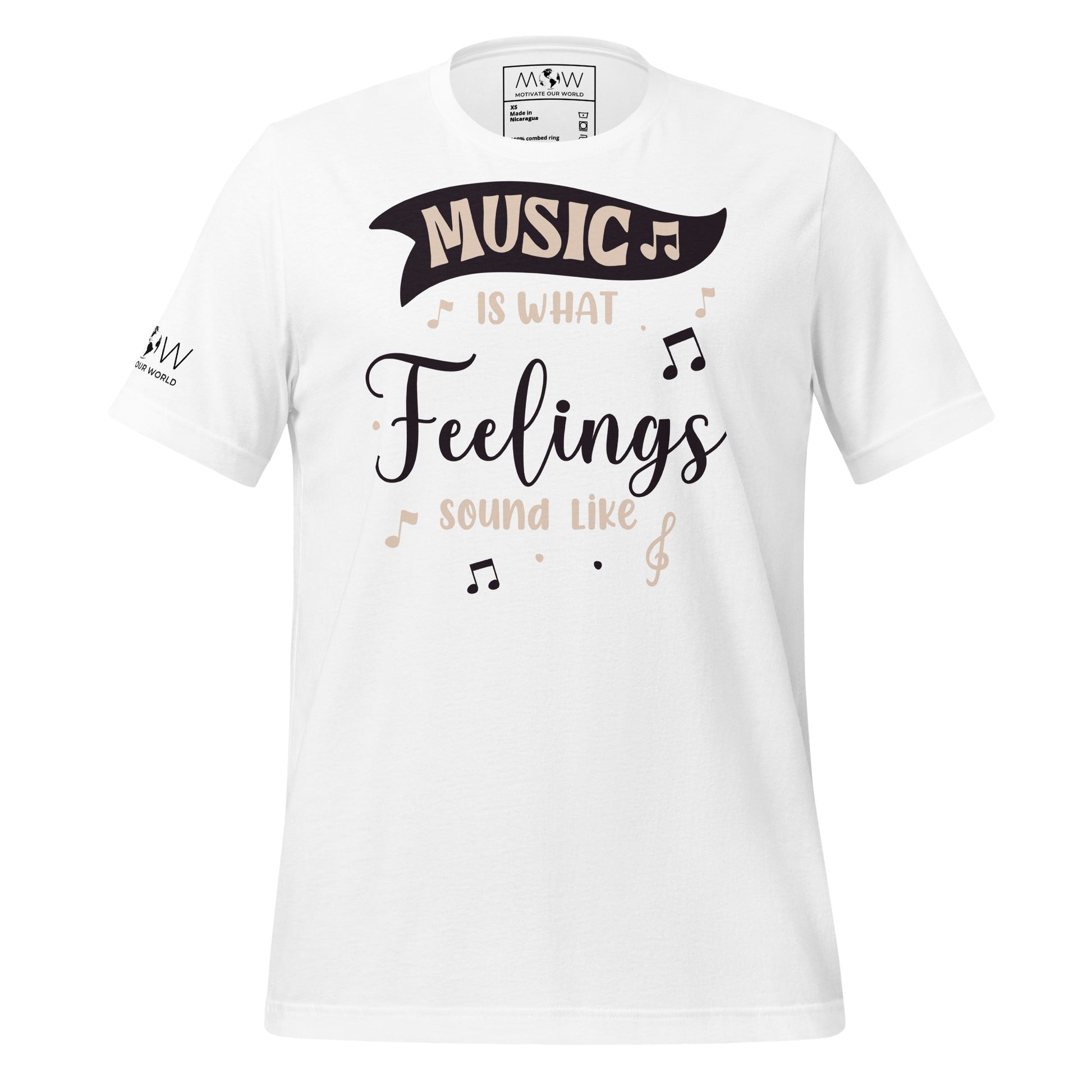 Music is What Feelings Sound White Motivational Men's T-Shirt