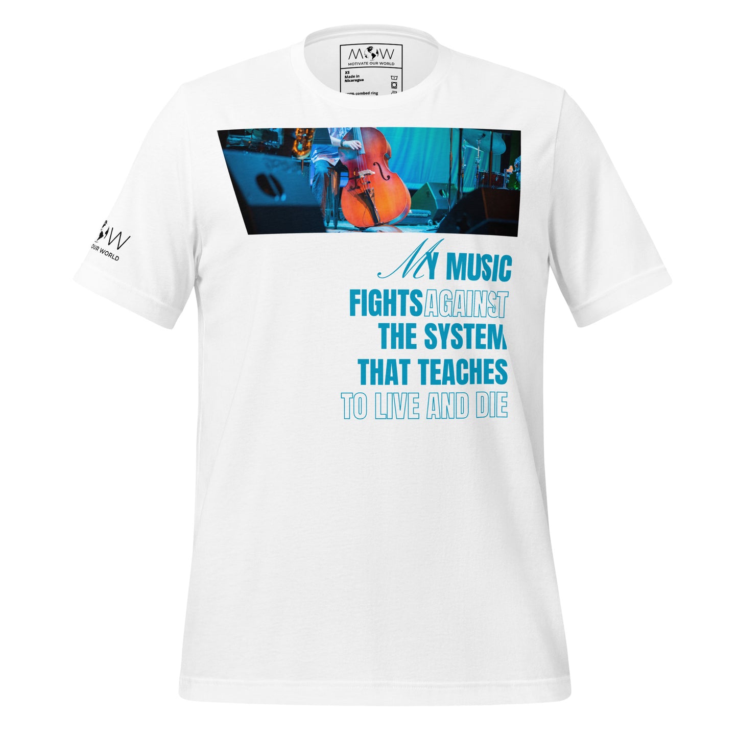 My Music Fights Against the System That Teaches White Motivational Men's T-Shirt
