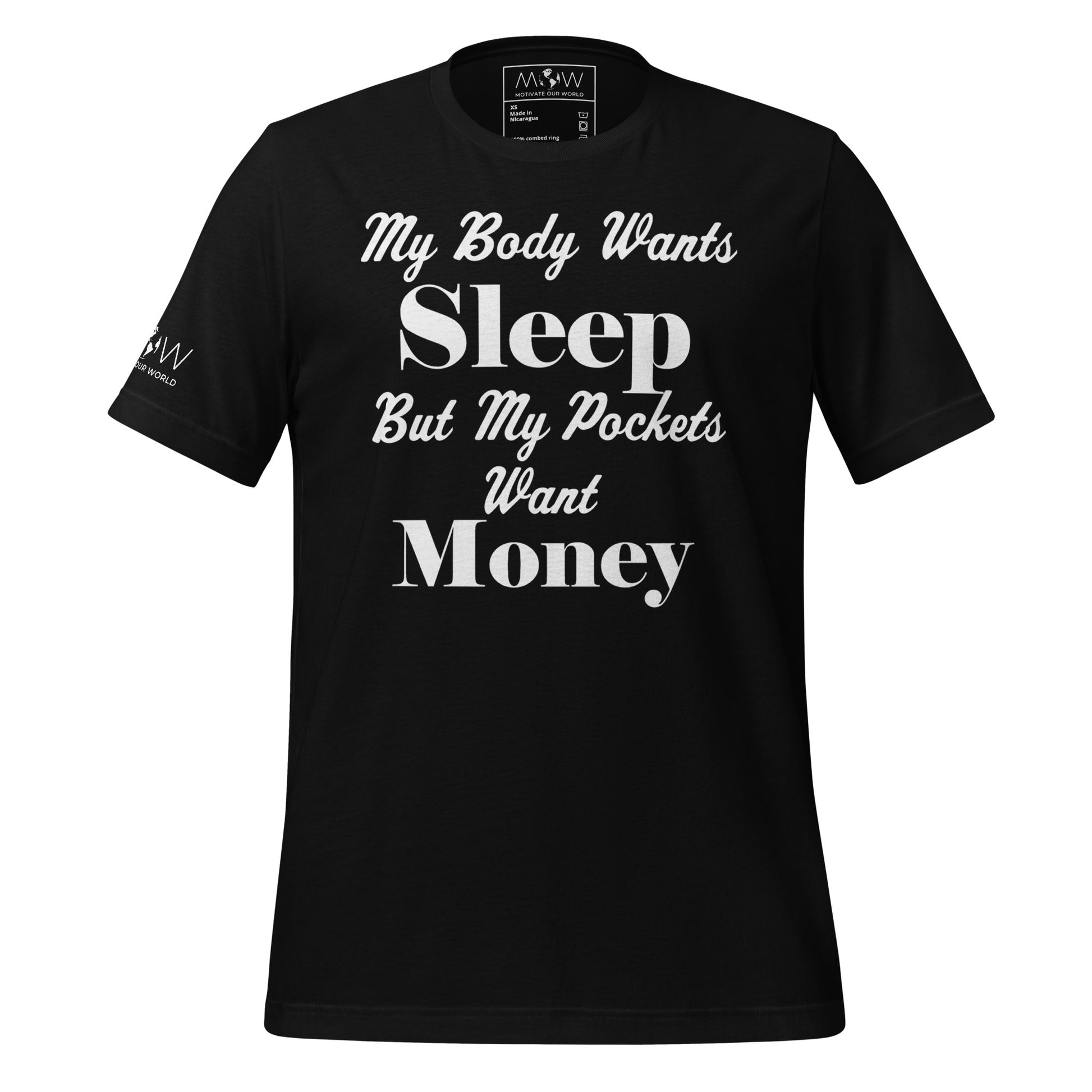 My Pockets Want Money Men's Motivational Black T-Shirt