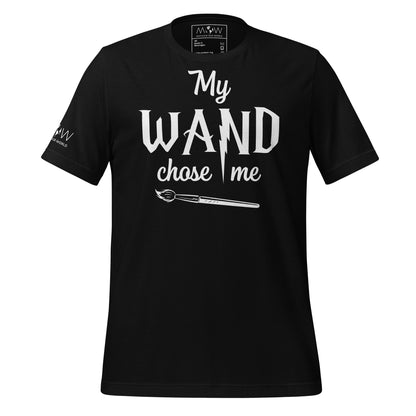 My Wand Chose Me Artist – Bold Wizard-Inspired Black Motivational Men's T-Shirt
