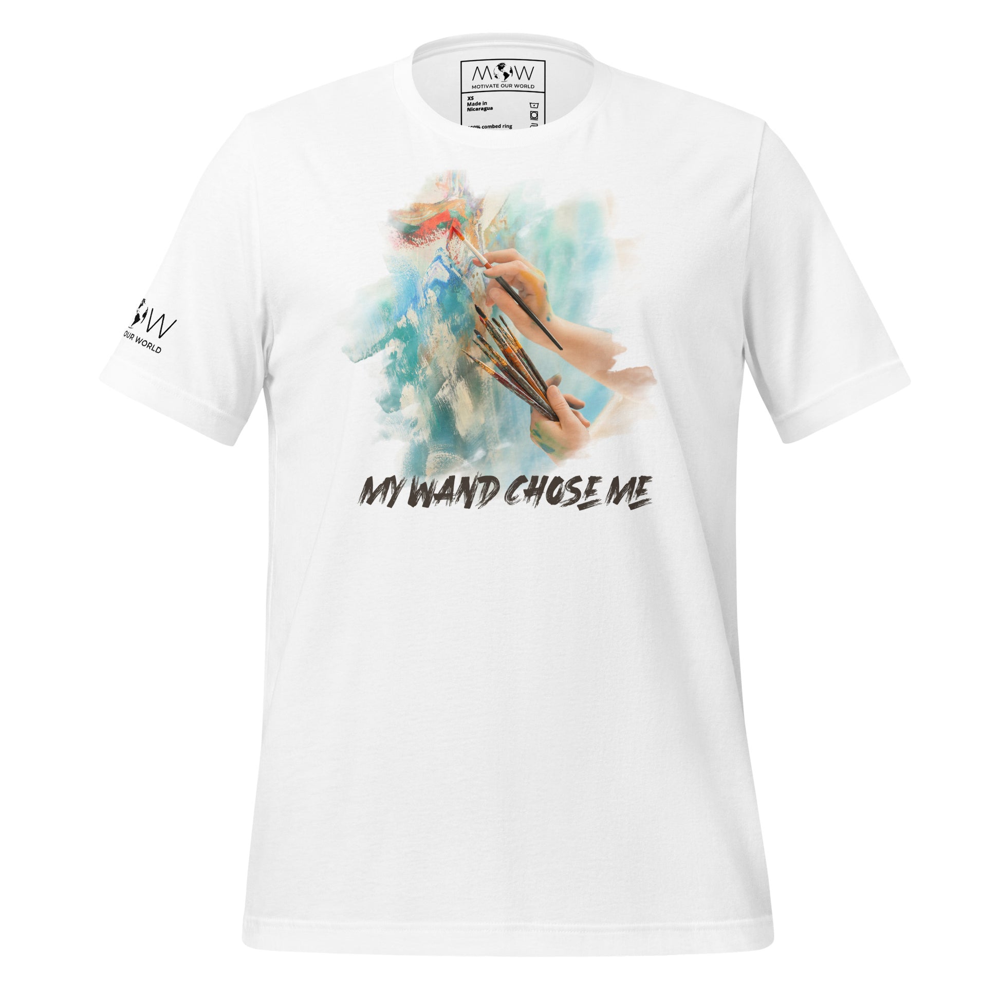 My Wand Chose Me – Artistic Painter Brush Design for Creative Souls White Motivational Men's T-Shirt