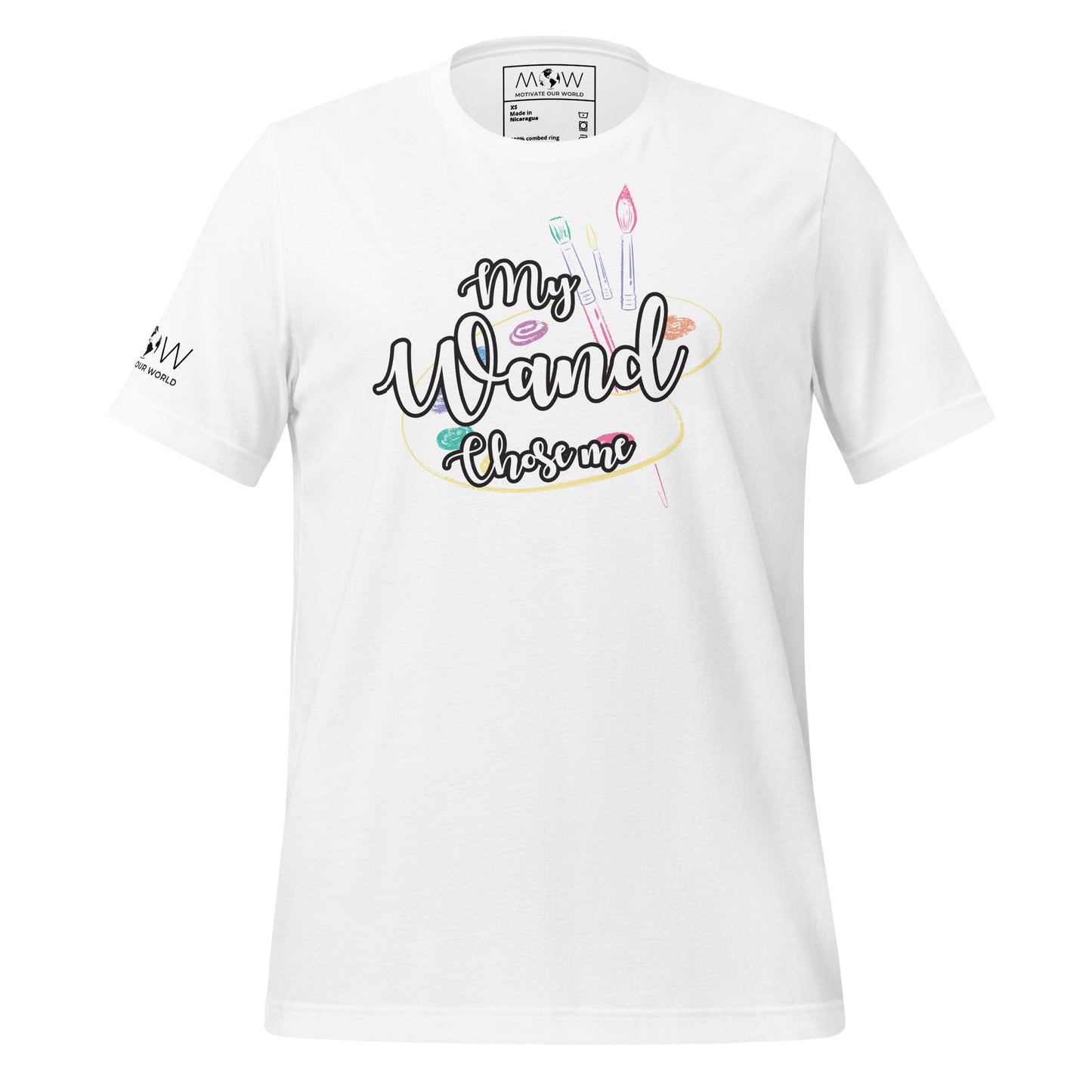 My Wand Chose Me – Colorful Artist Palette White Motivational Men's T-Shirt