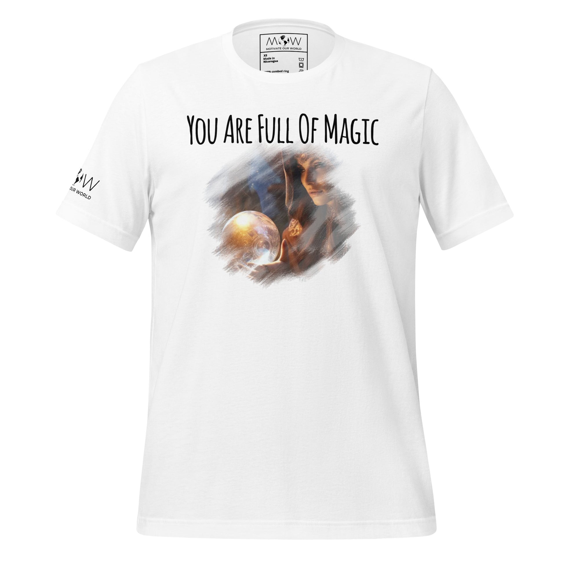 Mystic Glow Crystal Ball Men's Motivational White T-Shirt