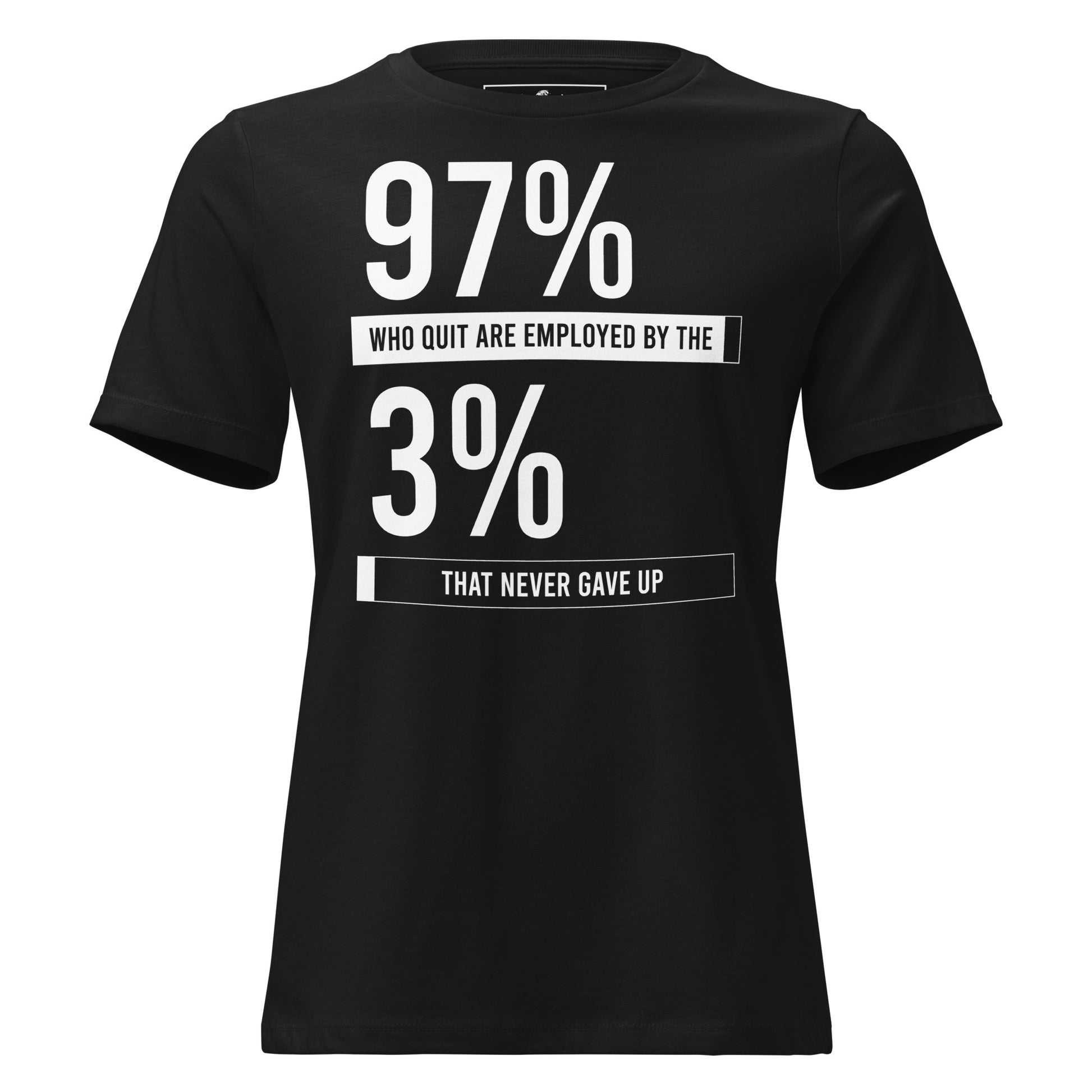 Never Gave Up Black Motivational Women’s T-Shirt