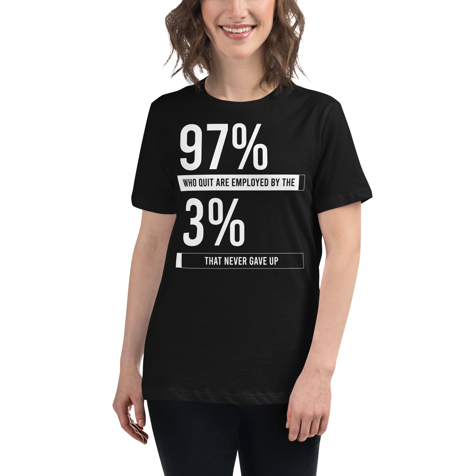 Never Gave Up Black Motivational Women’s T-Shirt Lifestyle