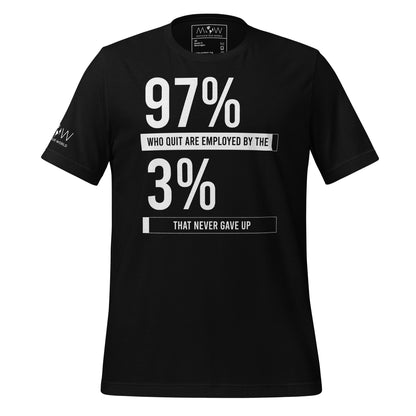 Never Gave Up Men's Motivational Black T-Shirt