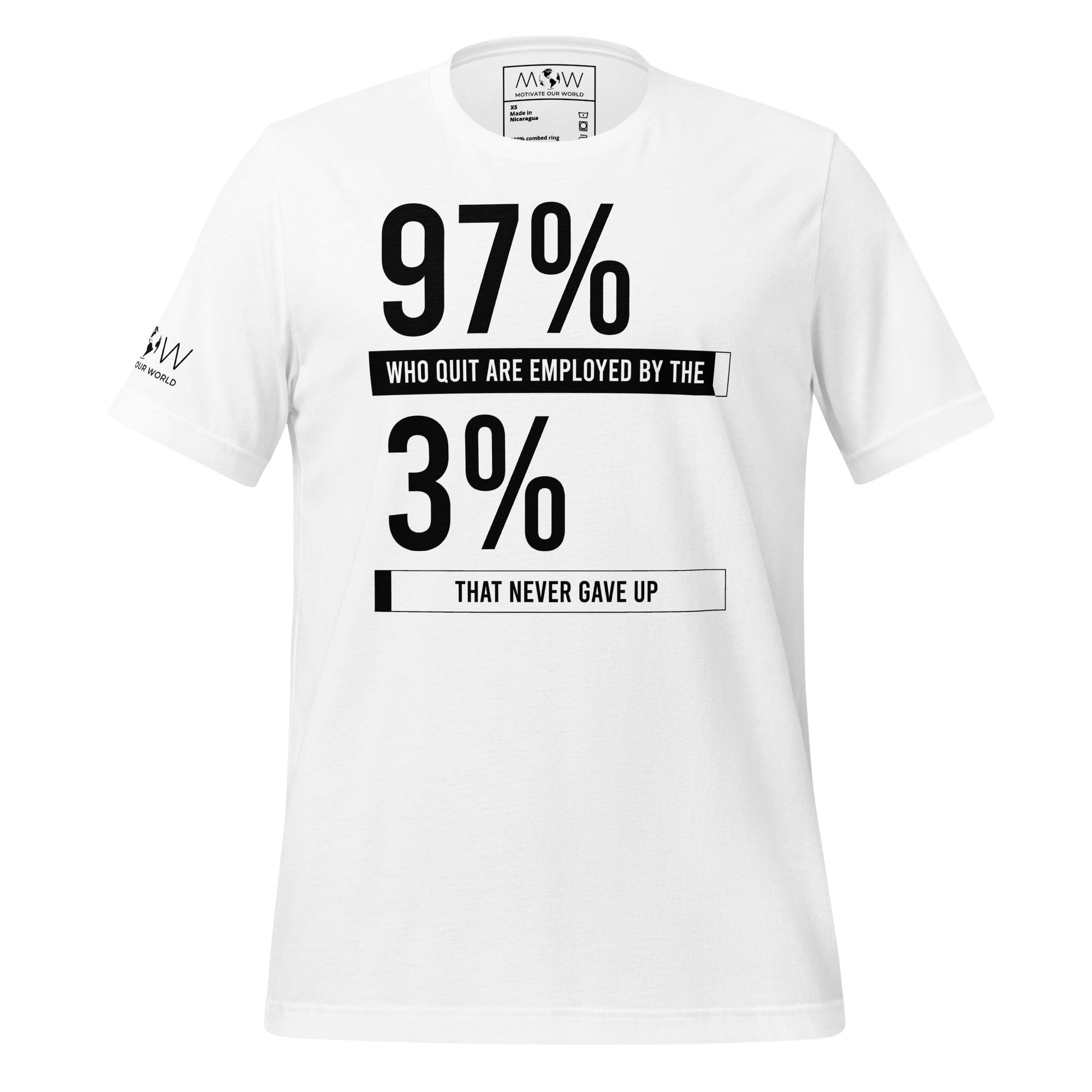 Never Gave Up Men's Motivational White T-Shirt