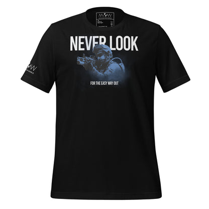 Never Look for the Easy Way Out II Men's Motivational Black T-Shirt