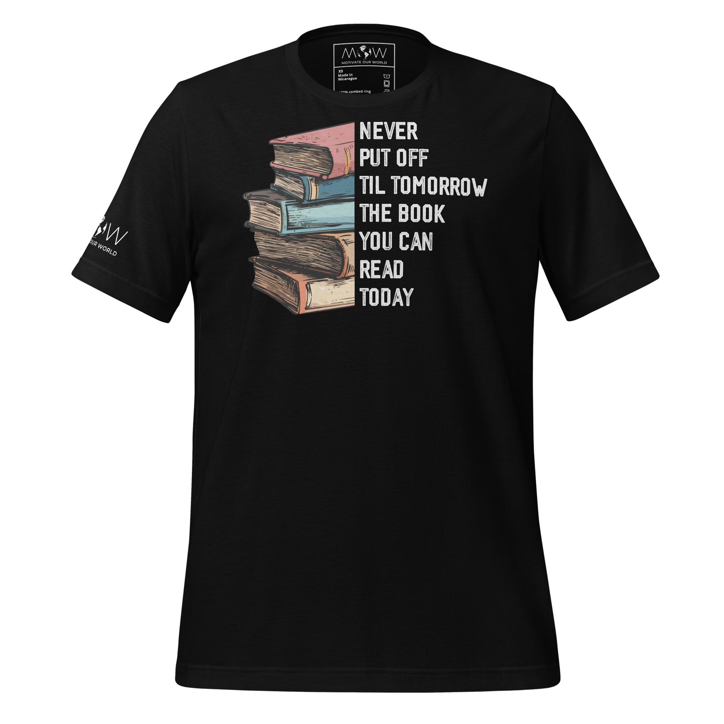 Never Put Off Til Tomorrow Black Motivational Men's T-Shirt