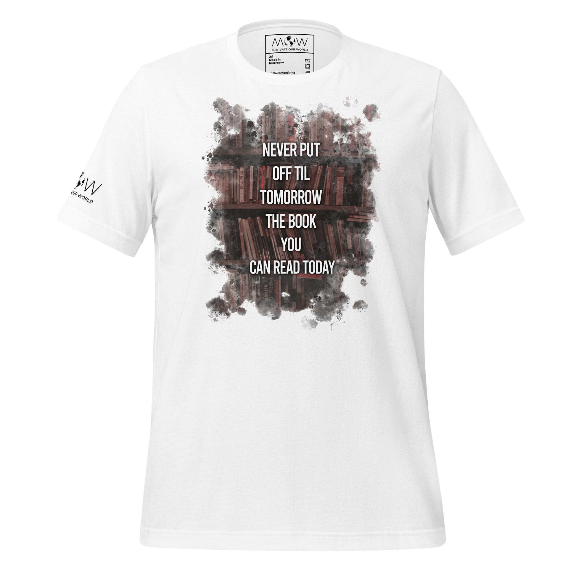 Never Put Off Til Tomorrow the Book You Can White Motivational Men's T-Shirt