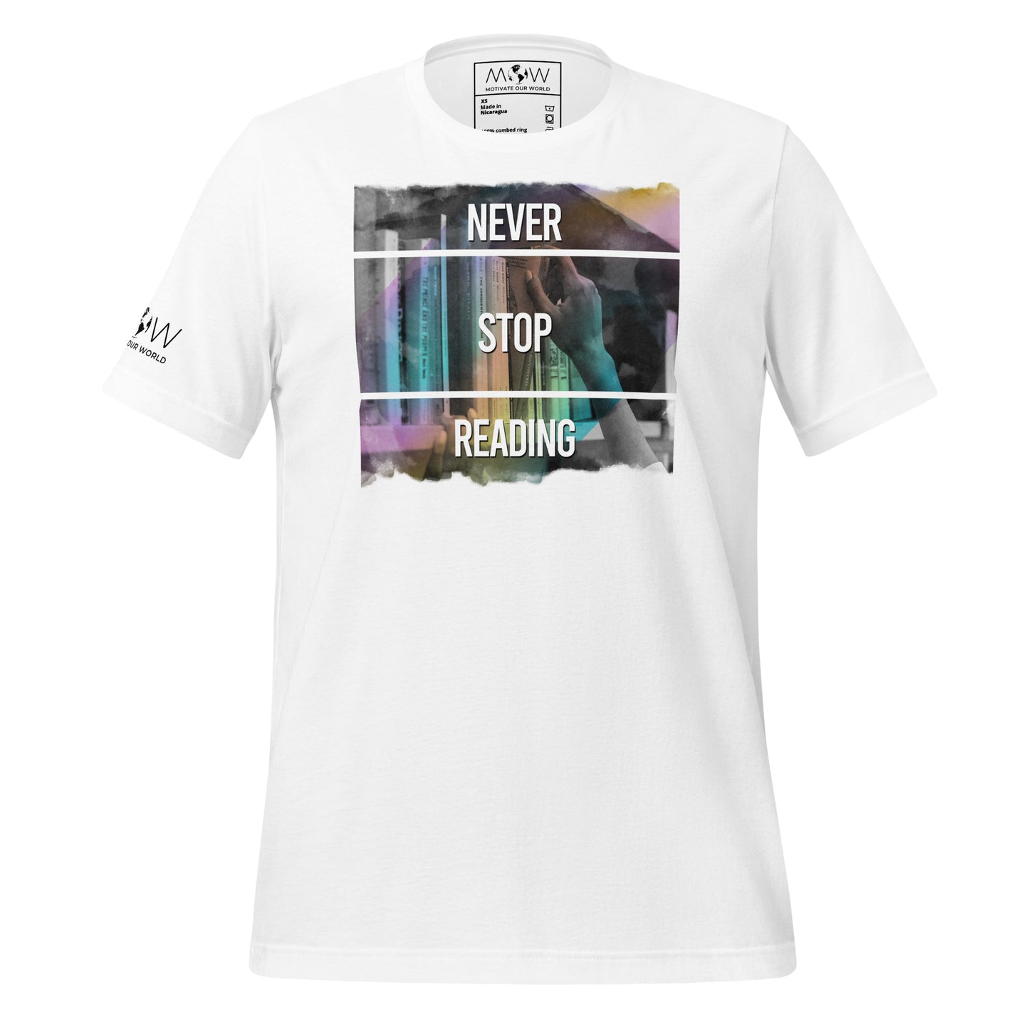 Never Stop White Motivational Men's T-Shirt