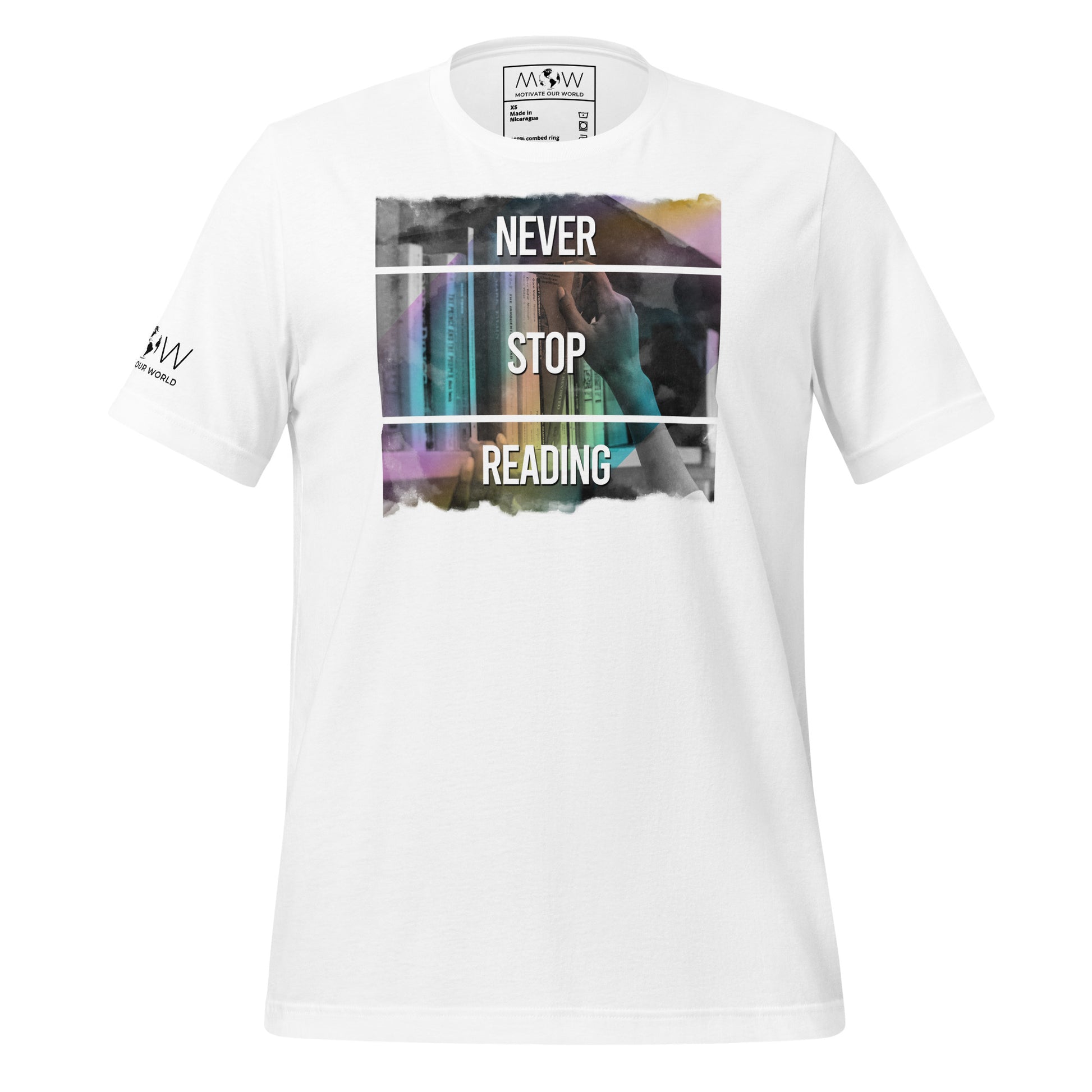 Never Stop White Motivational Men's T-Shirt