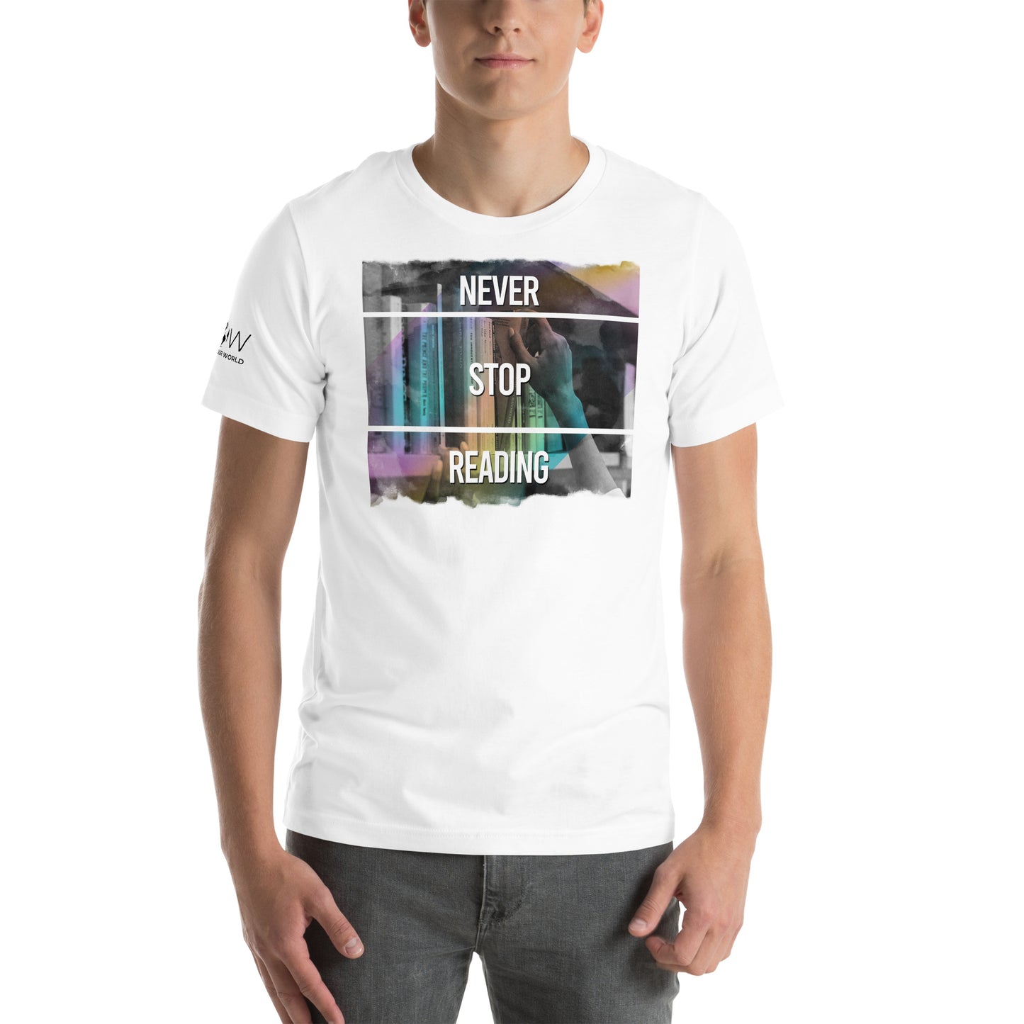 Never Stop White Motivational Men's T-Shirt