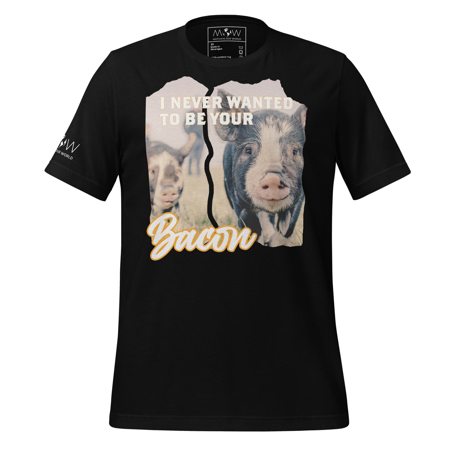 Never Wanted to Be Your Bacon Black Motivational Men's T-Shirt