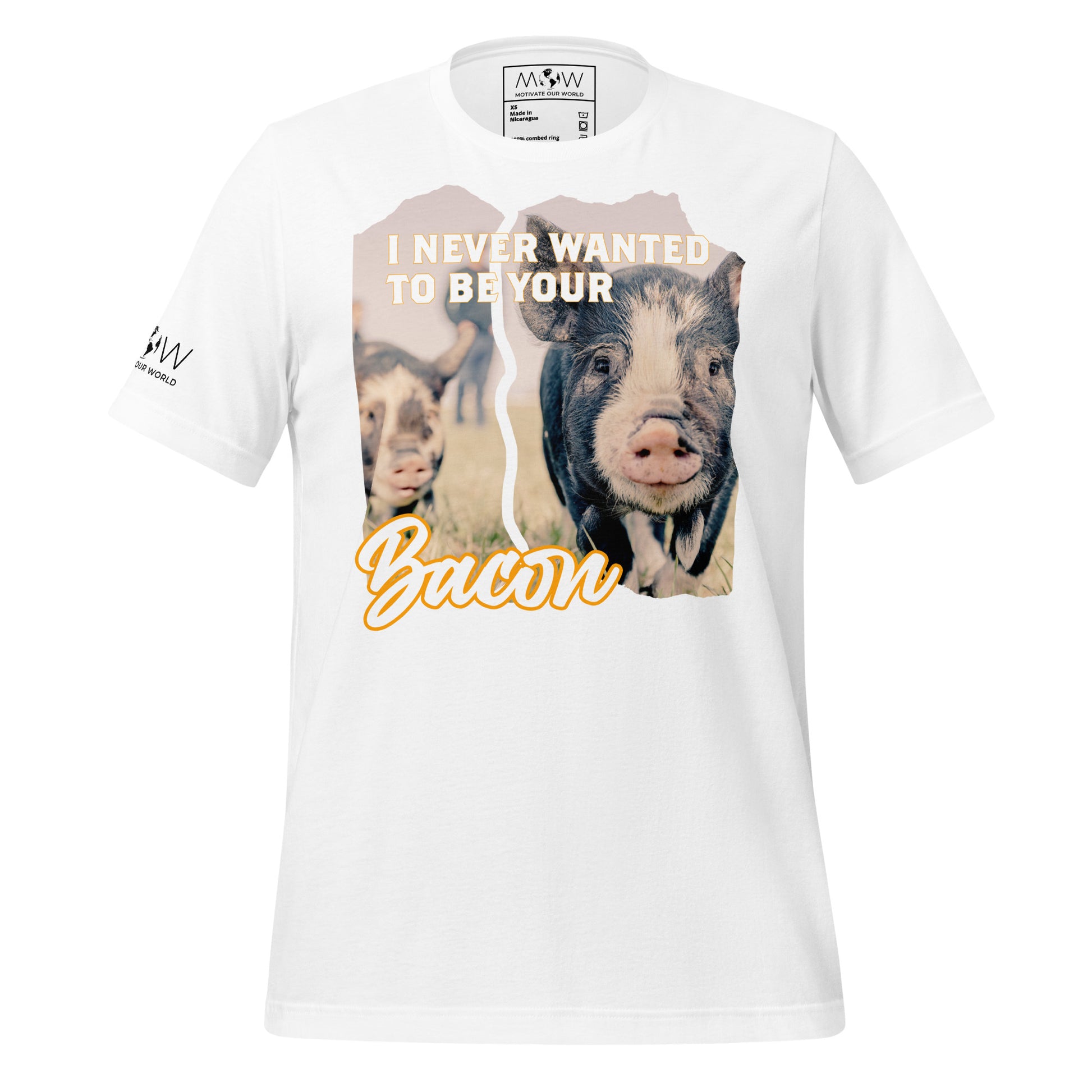 Never Wanted to Be Your Bacon White Motivational Men's T-Shirt