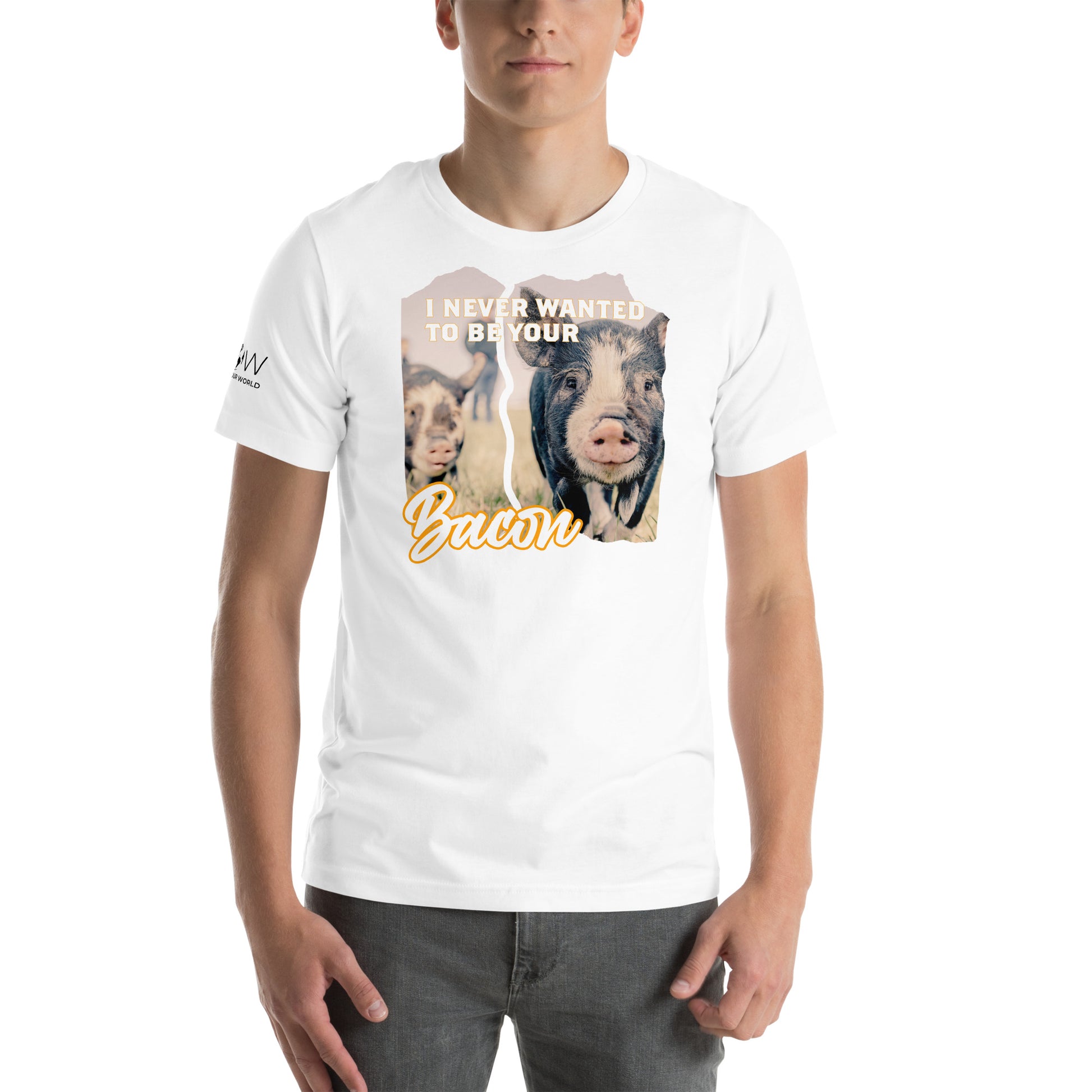 Never Wanted to Be Your Bacon White Motivational Men's T-Shirt