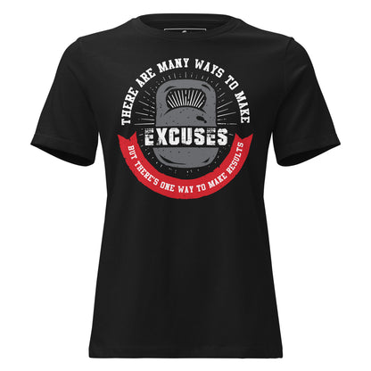 No Excuses Black Motivational Women's T-Shirt
