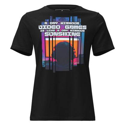 "No Games, No Sunshine" Black Motivational Women’s T-Shirt