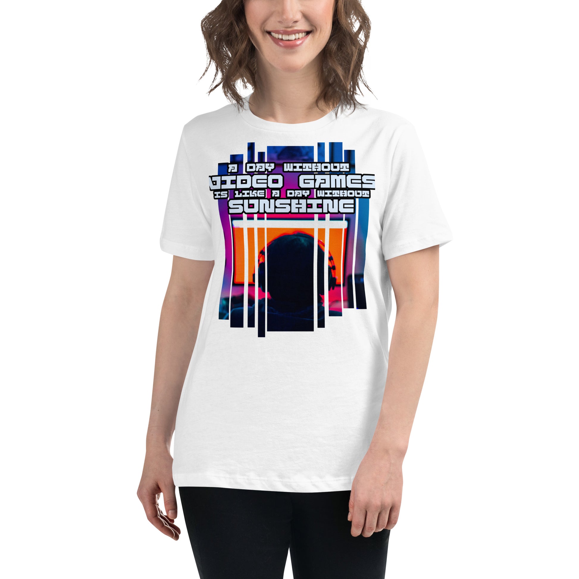 "No Games, No Sunshine" White Motivational Women’s T-Shirt Lifestyle