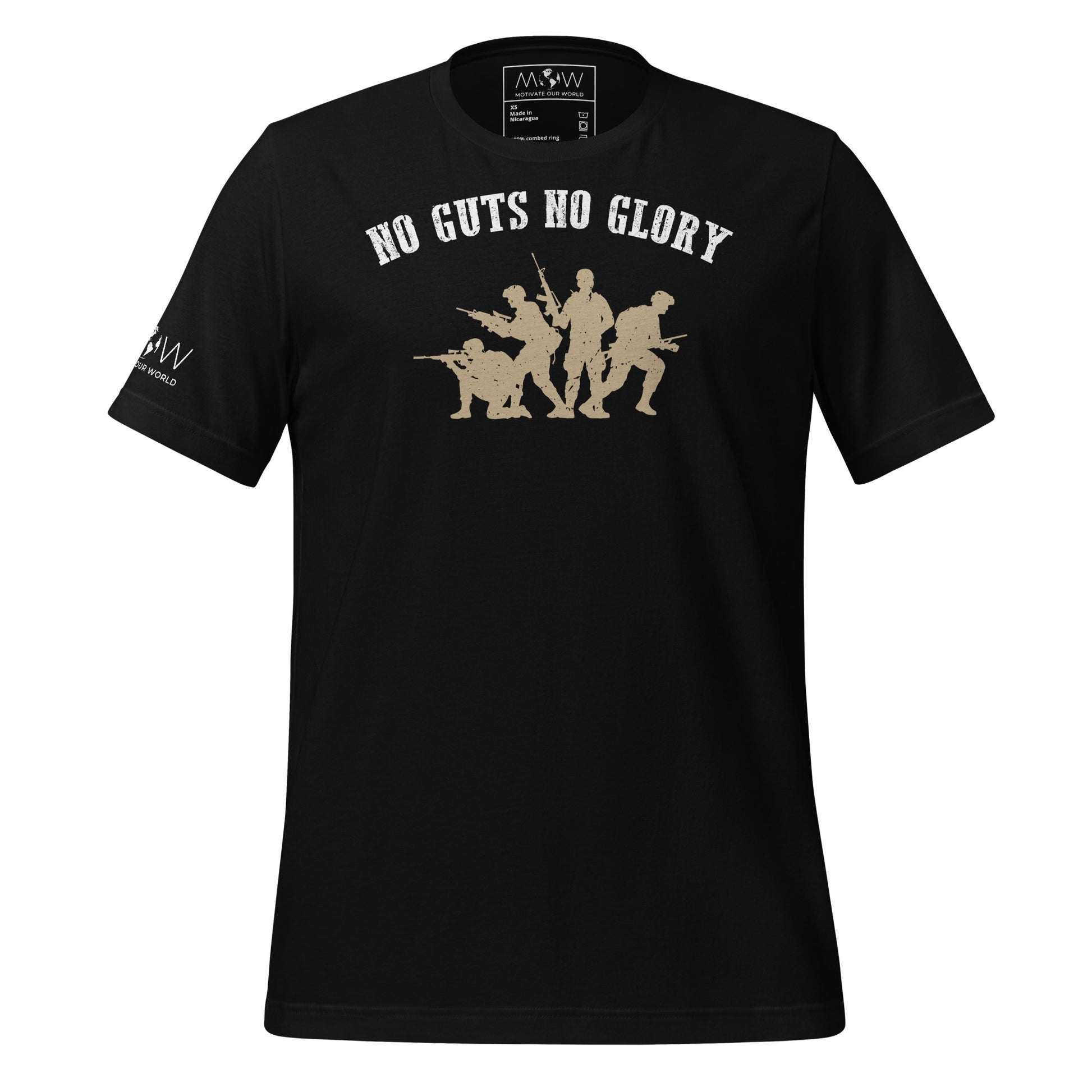No Guts Men's Motivational Black T-Shirt