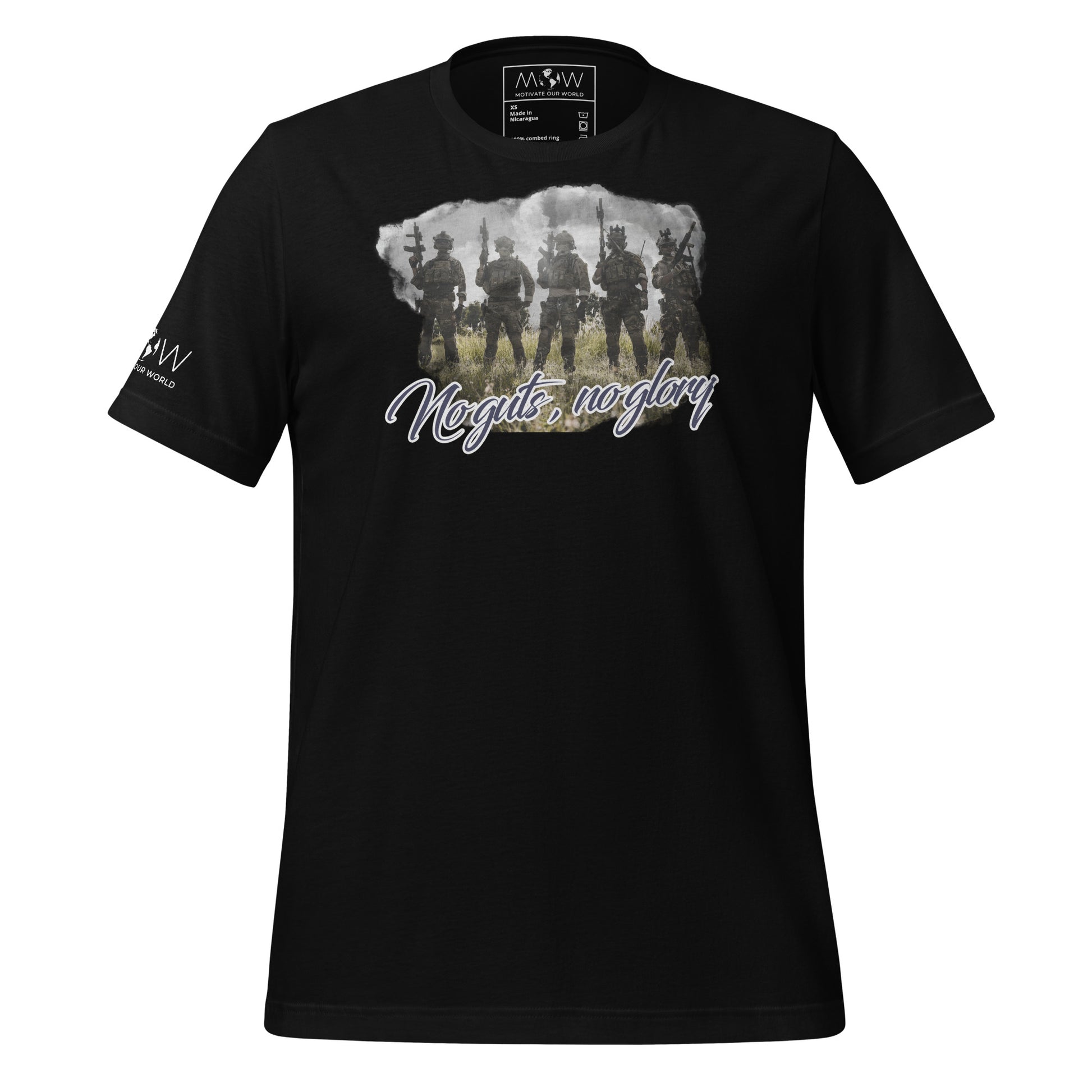 No Guts, No Glory IV Men's Motivational Black T-Shirt