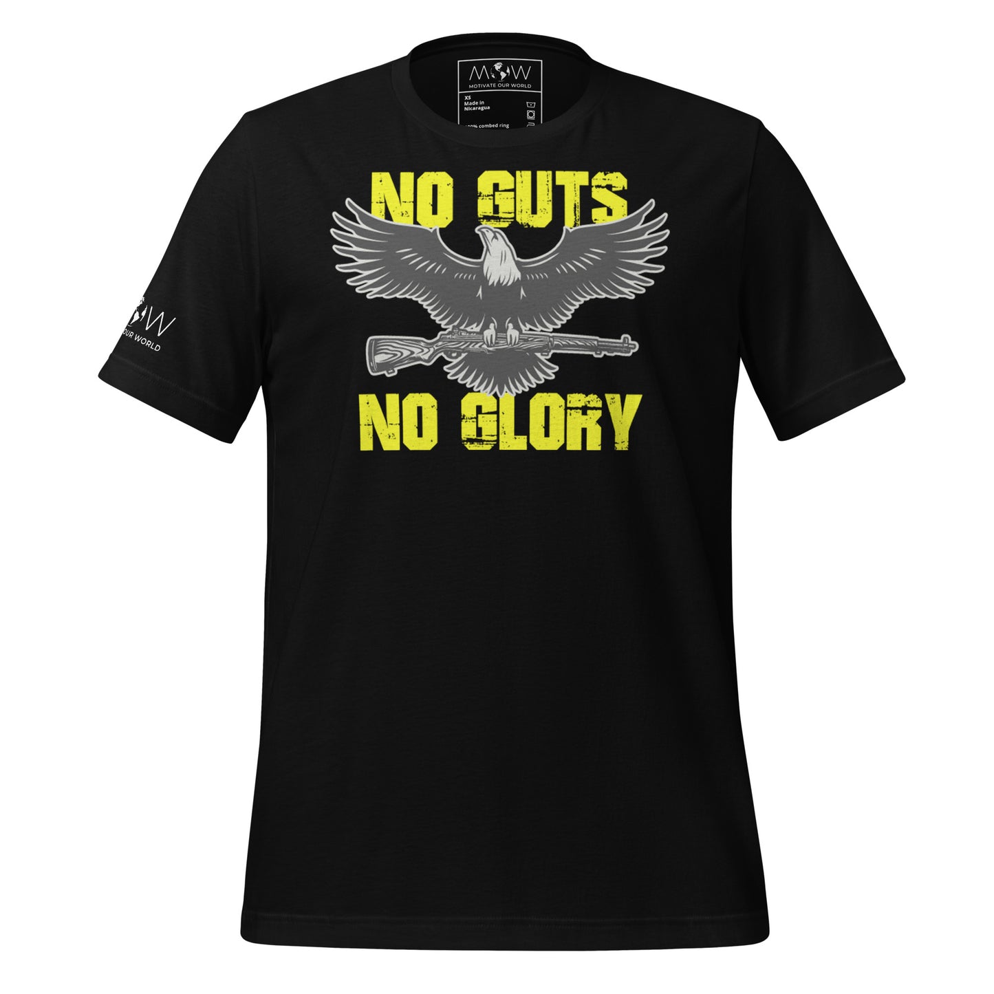 No Guts No Glory Men's Motivational Black T-Shirt