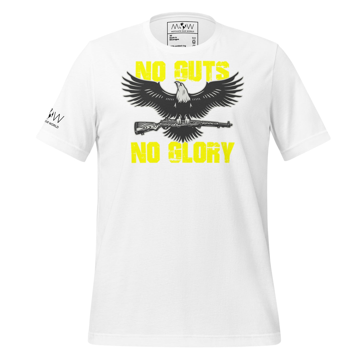 No Guts No Glory Men's Motivational White T-Shirt