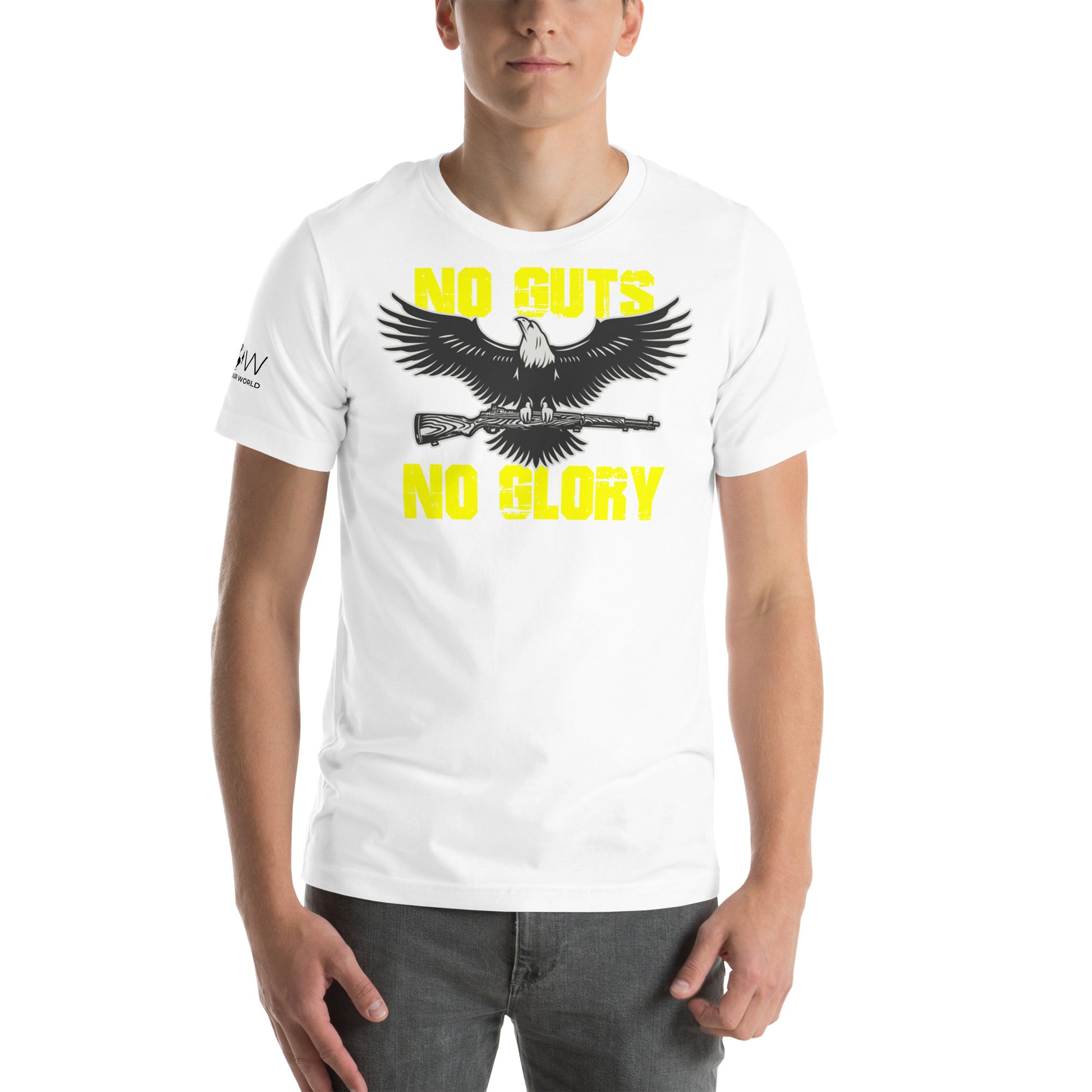 No Guts No Glory Men's Motivational White T-Shirt