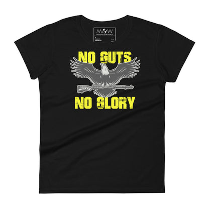 No Guts No Glory Women’s Motivational Black T-Shirt