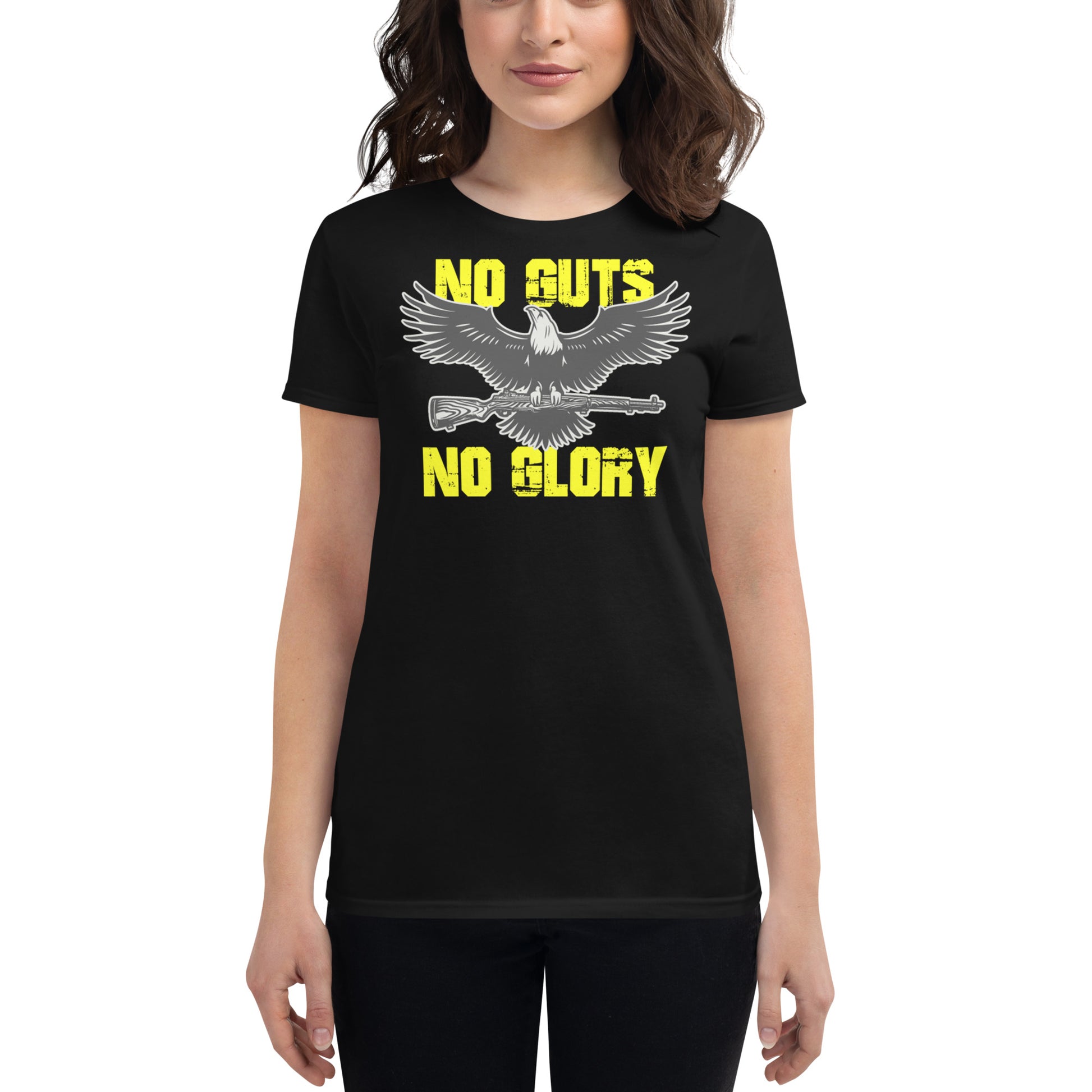 No Guts No Glory Women’s Motivational Black T-Shirt