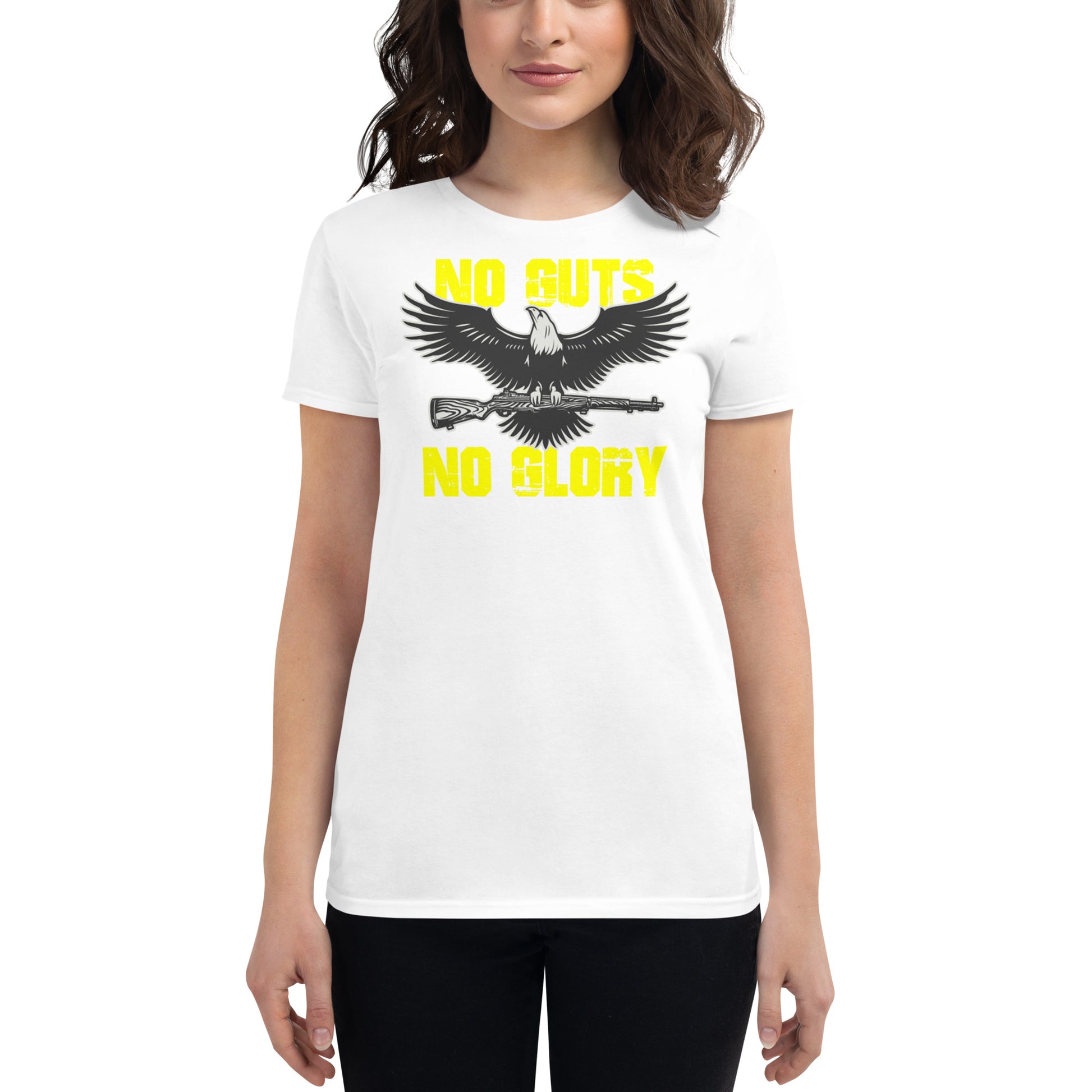 No Guts No Glory Women’s Motivational White T-Shirt