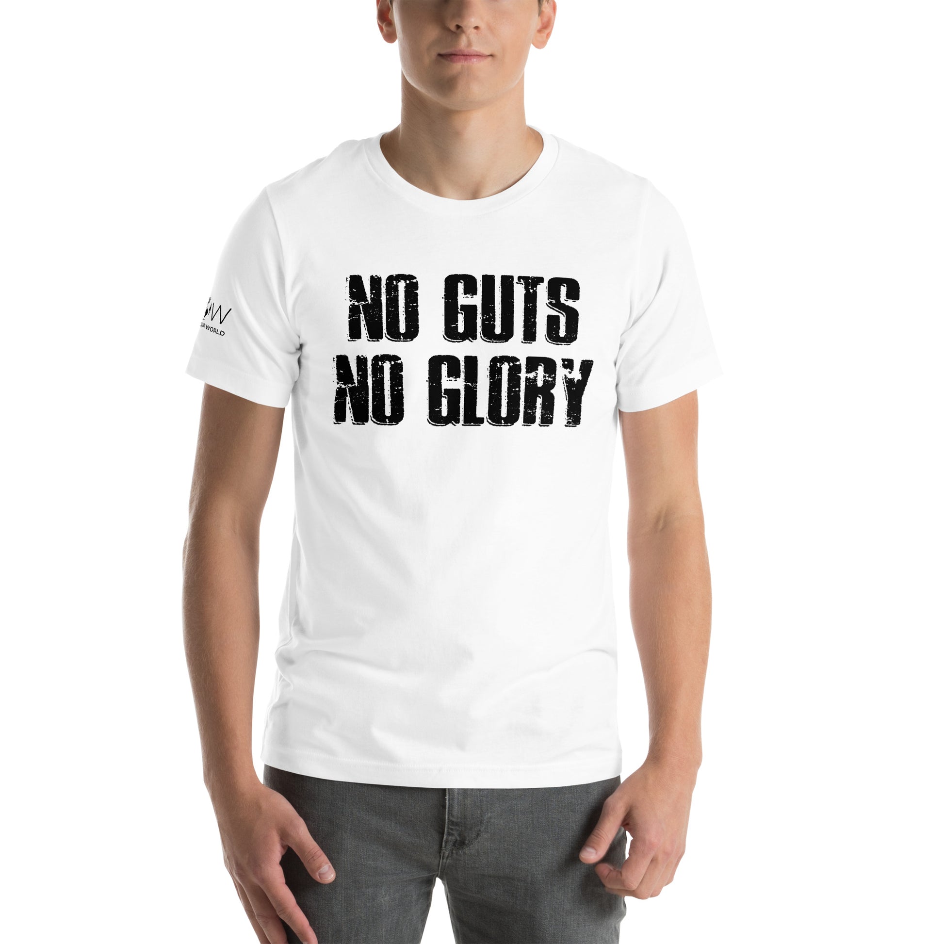 No Guts No Men's Motivational White T-Shirt