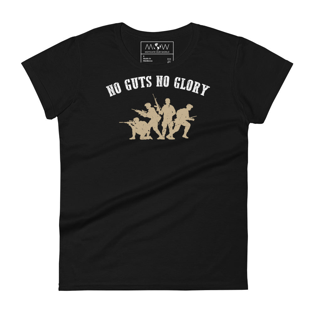 No Guts Women’s Motivational Black T-Shirt