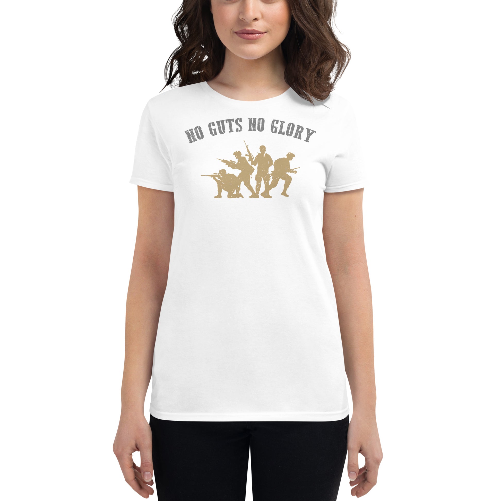 No Guts Women’s Motivational White T-Shirt