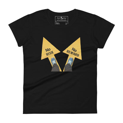 No Risk, No Reward Arrows Women’s Motivational Black T-Shirt