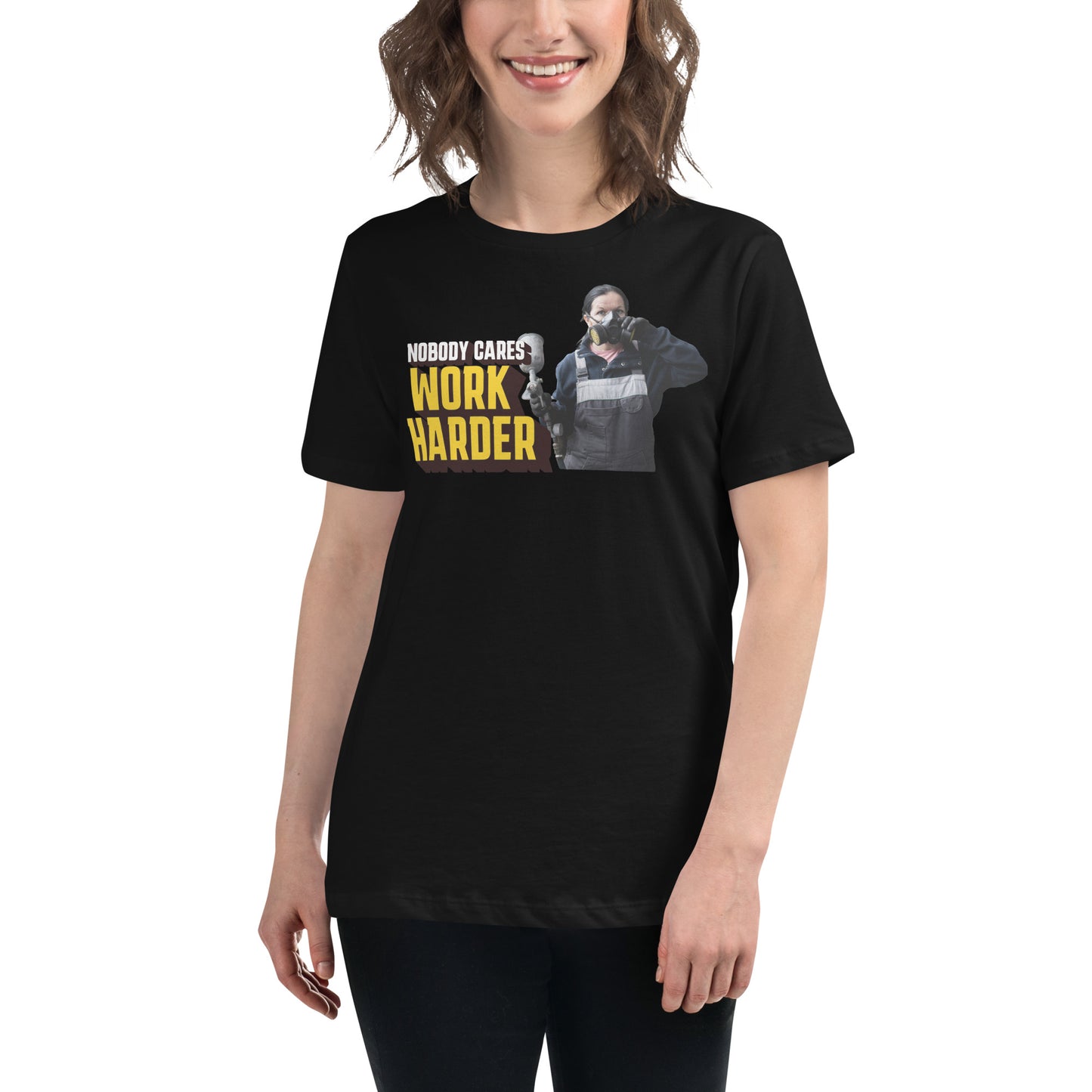 "Nobody Cares, Work Harder"(Grit & Grit Edition) Black Motivational Women’s T-Shirt Lifestyle