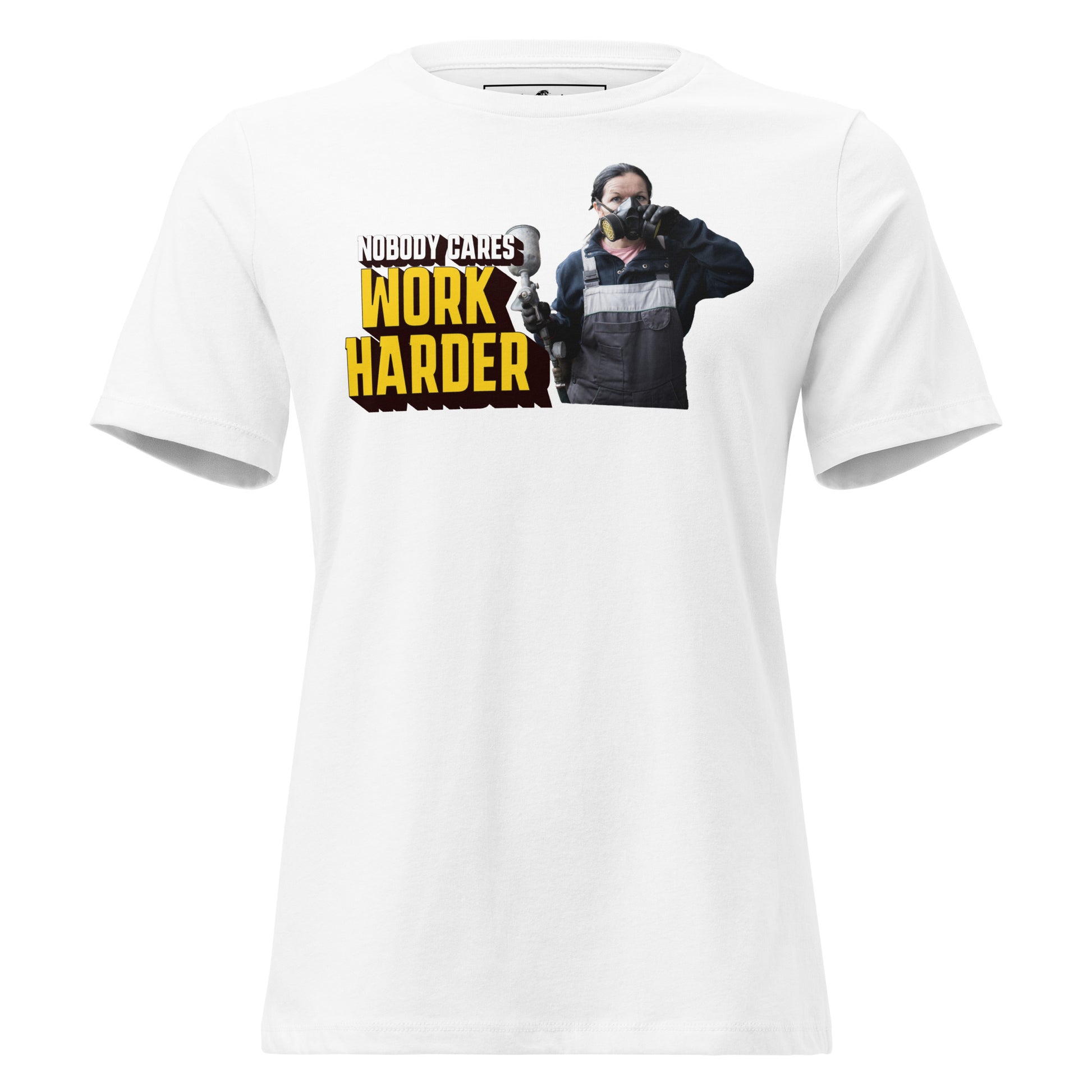 "Nobody Cares, Work Harder"(Grit & Grit Edition) White Motivational Women’s T-Shirt
