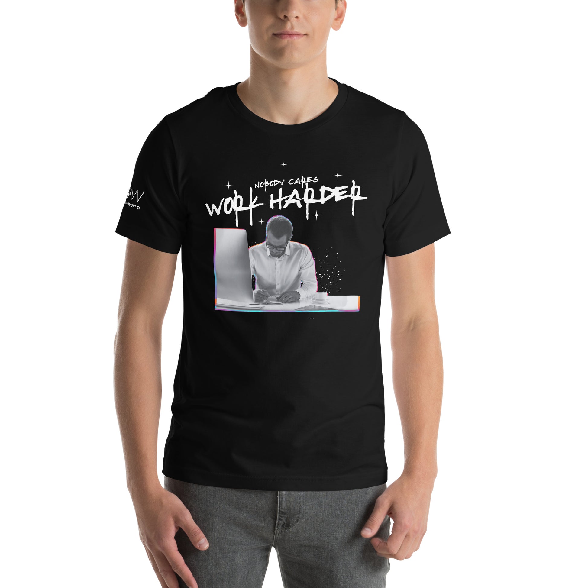 Nobody Cares, Work Harder Men's Motivational Black T-Shirt