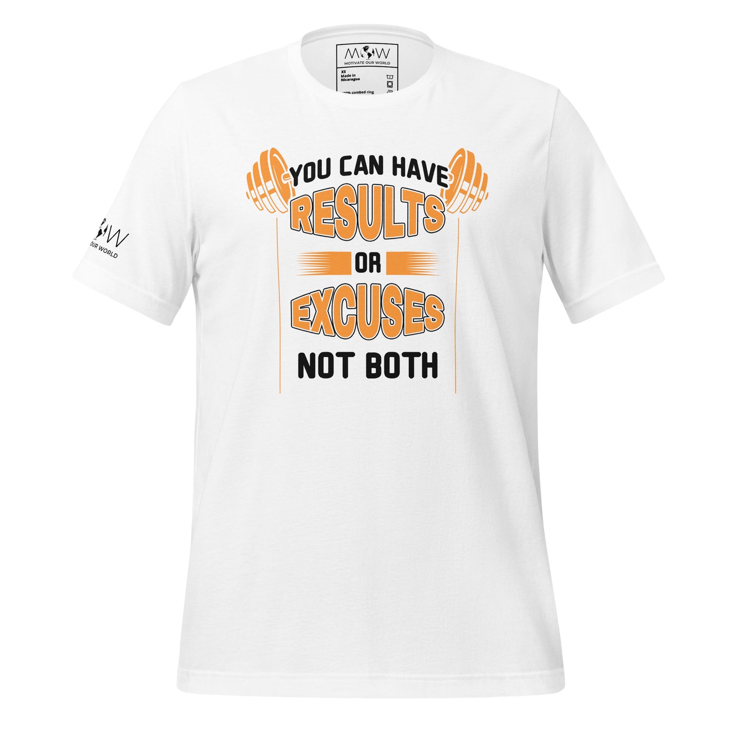 Not Both Results or Excuses Men's Motivational White T-Shirt