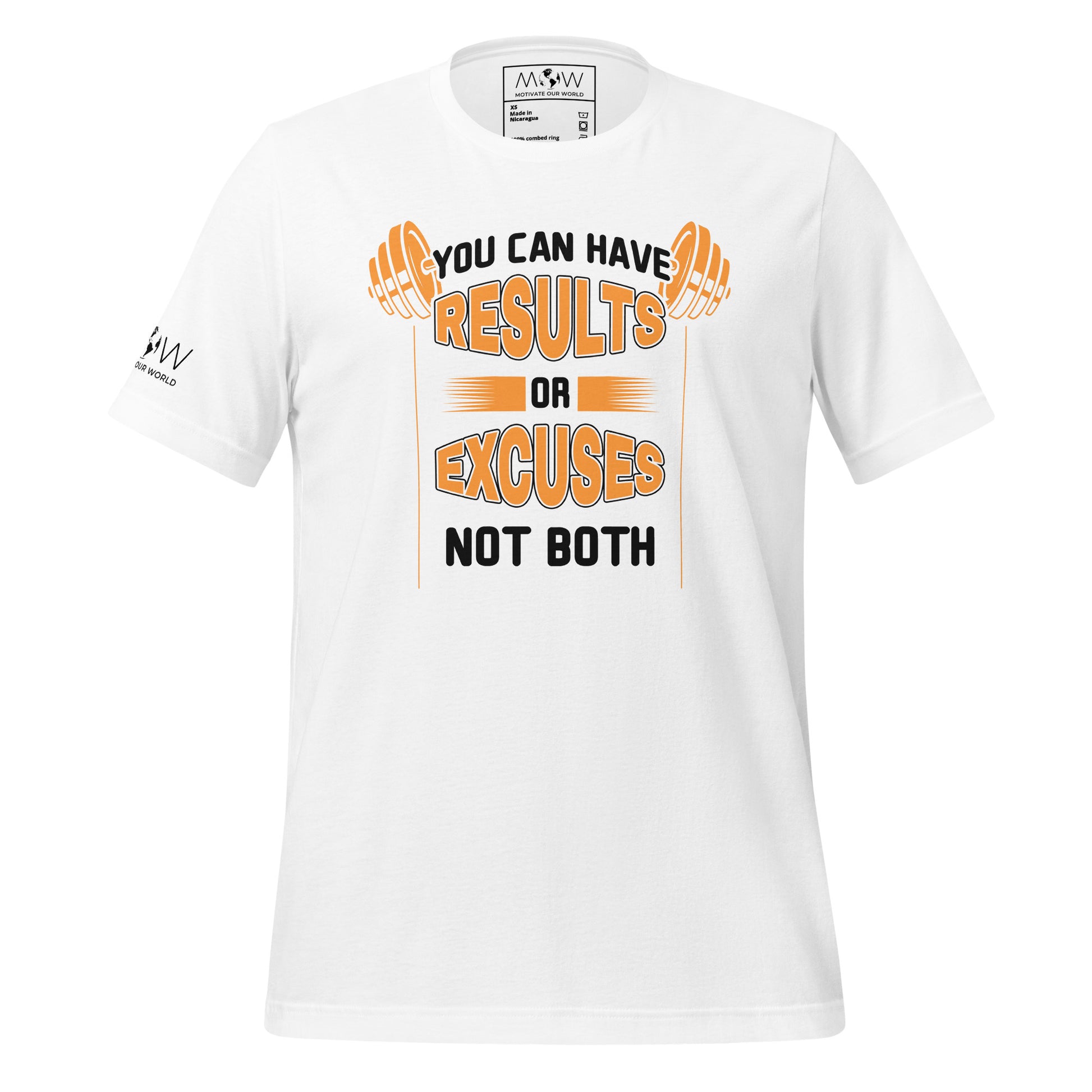 Not Both Results or Excuses Men's Motivational White T-Shirt