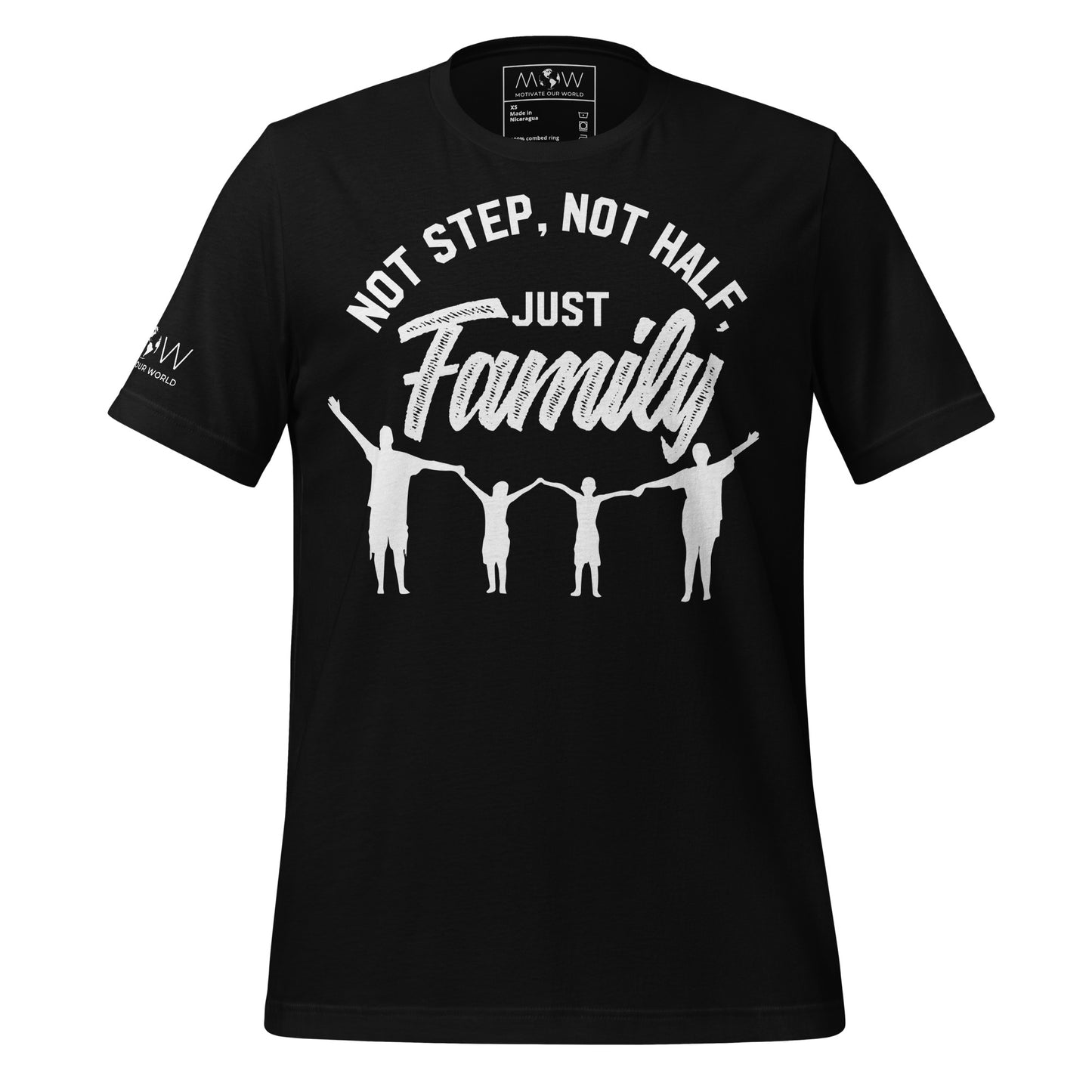 Not Step, Not Half, Just Family  – Unity Silhouette Black Motivational Men's T-Shirt