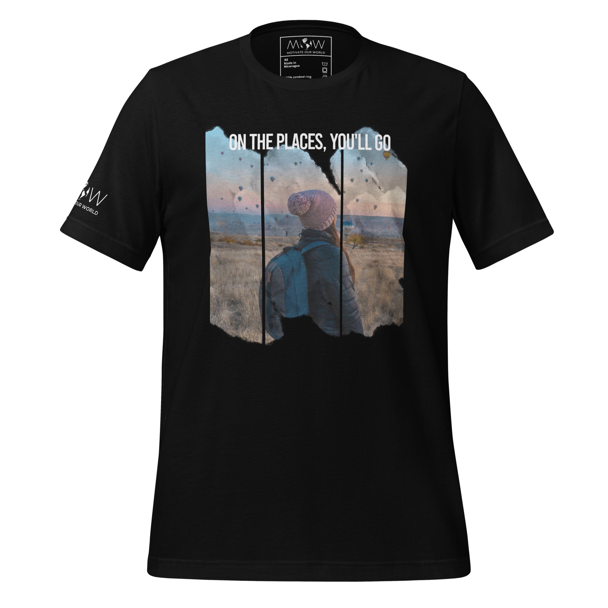 "Oh, the Places You'll Go" Men's Motivational Black T-Shirt