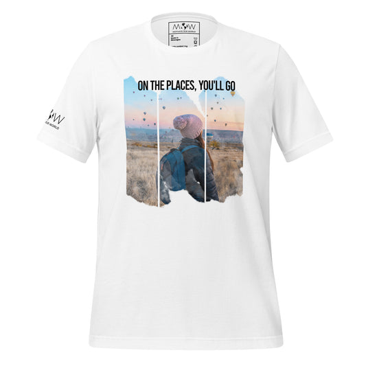 "Oh, the Places You'll Go" Men's Motivational White T-Shirt