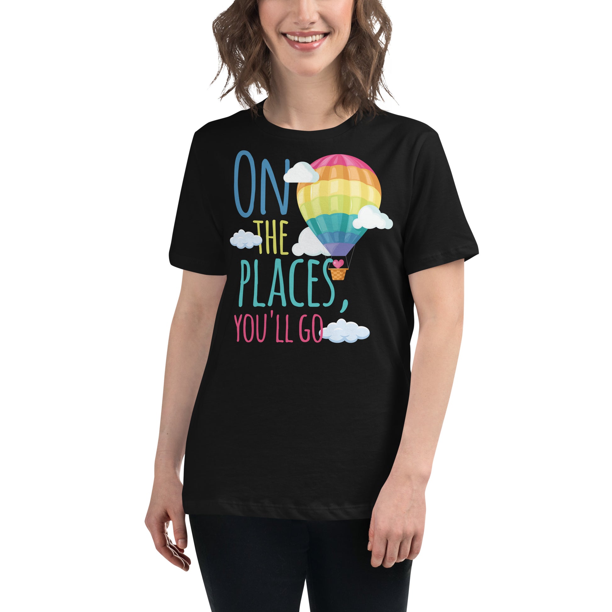 On The Places You’ll Go Black Motivational Women’s T-Shirt Lifestyle
