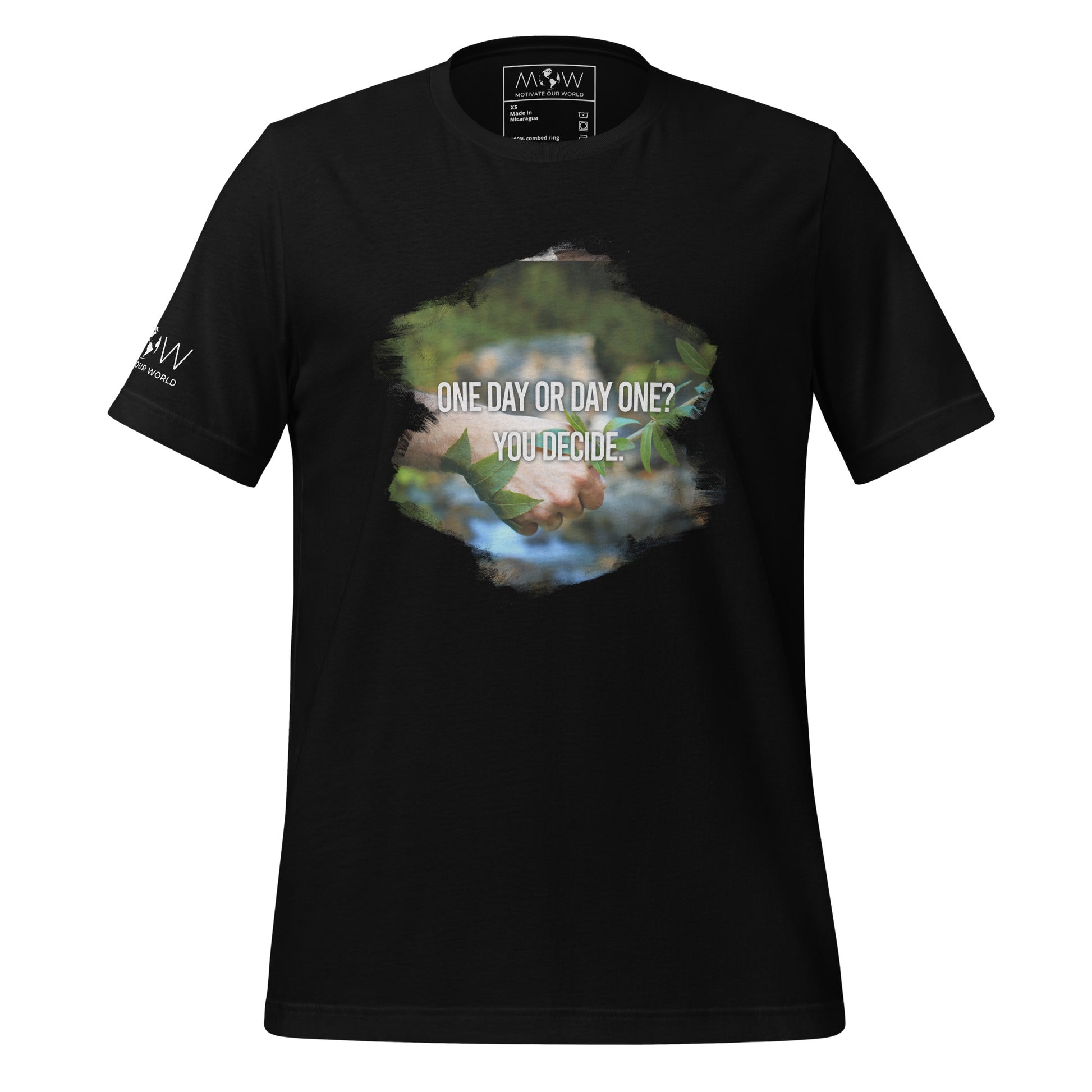 One Day or Day One? Men's Motivational Black T-Shirt