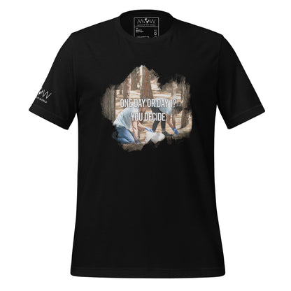 One Day or Day One? Men's Motivational Black T-Shirt