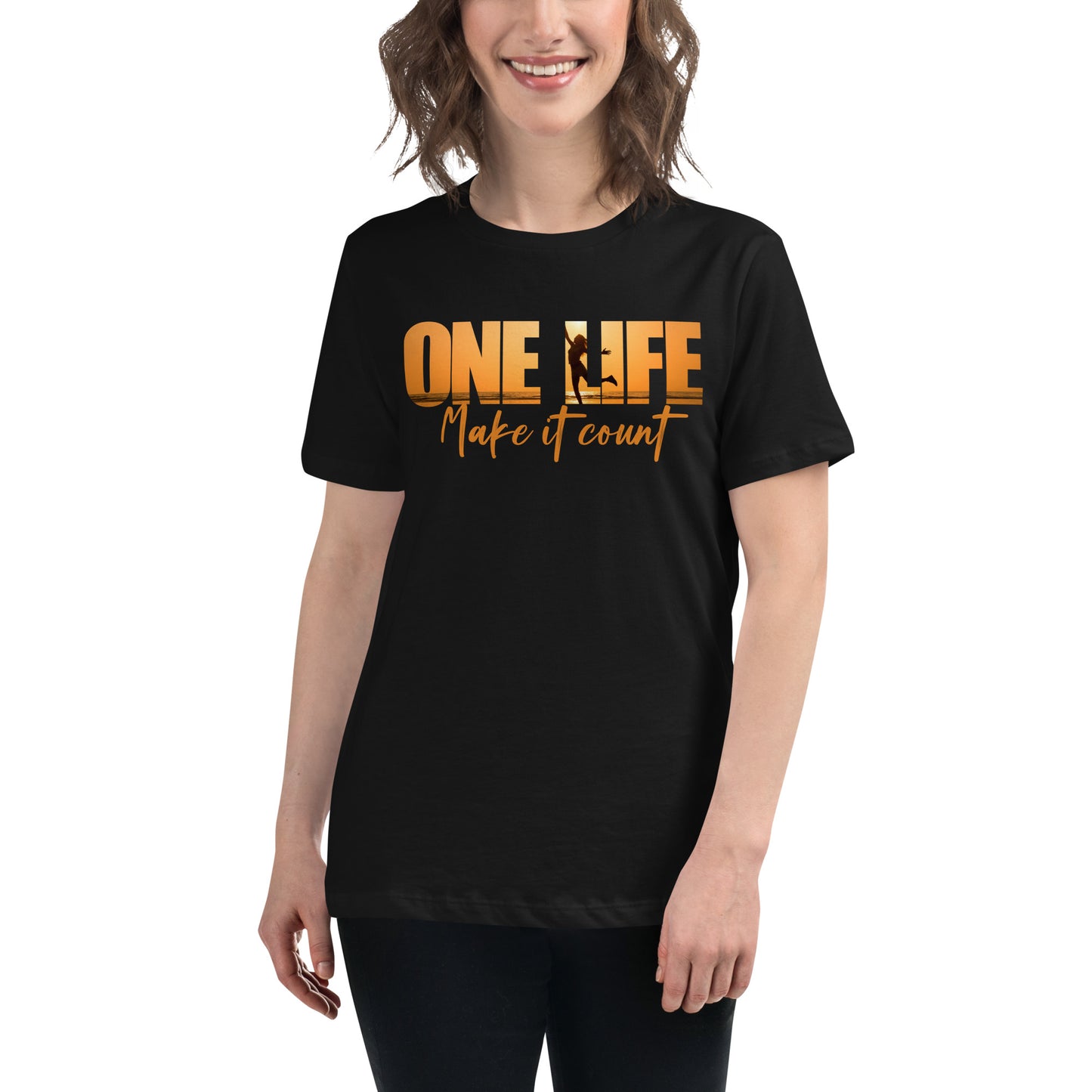 One Life Black Motivational Women’s T-Shirt Lifestyle