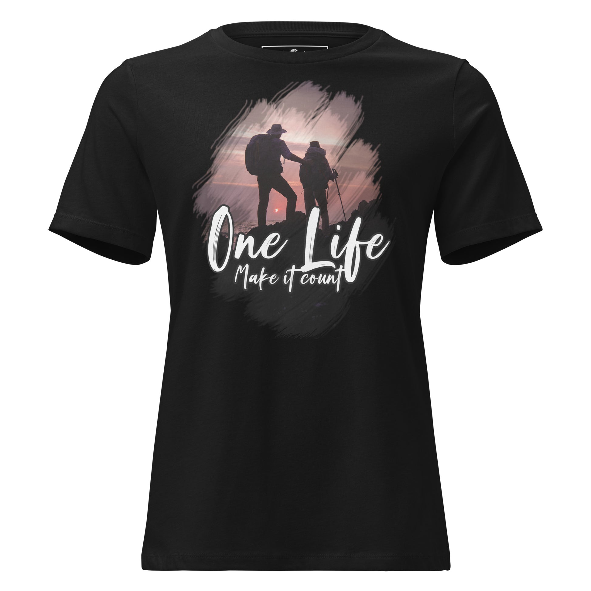 One Life: Make It Count II Black Motivational Women’s T-Shirt