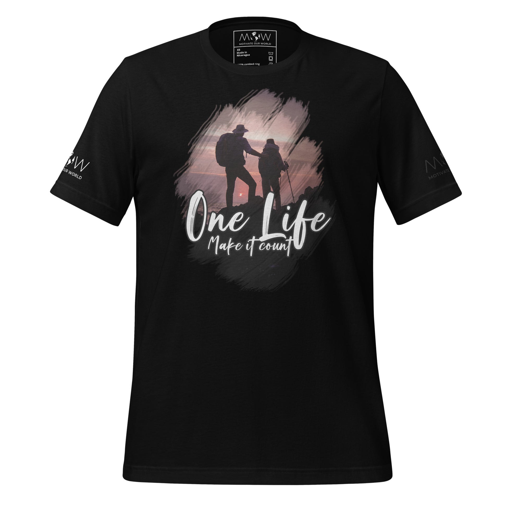 One Life: Make It Count Men's Motivational Black T-Shirt II